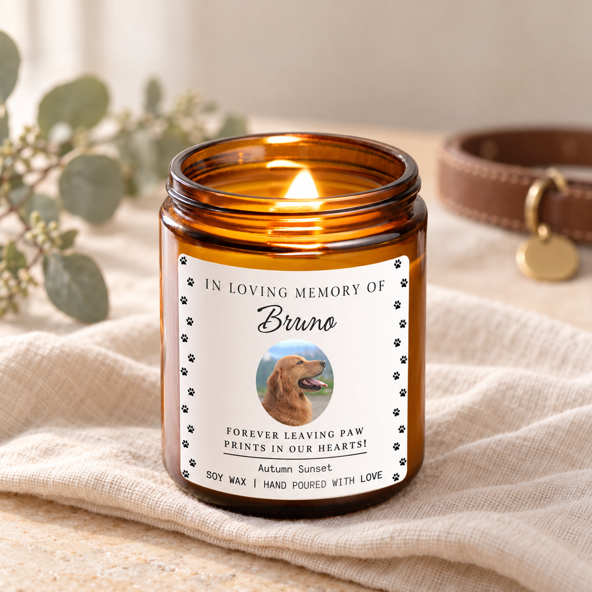 Pet Memorial Candle With Photo