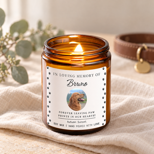 Pet Memorial Candle With Photo