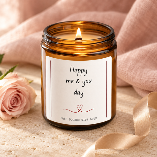 Happy You And Me Day Anniversary Candle Gift