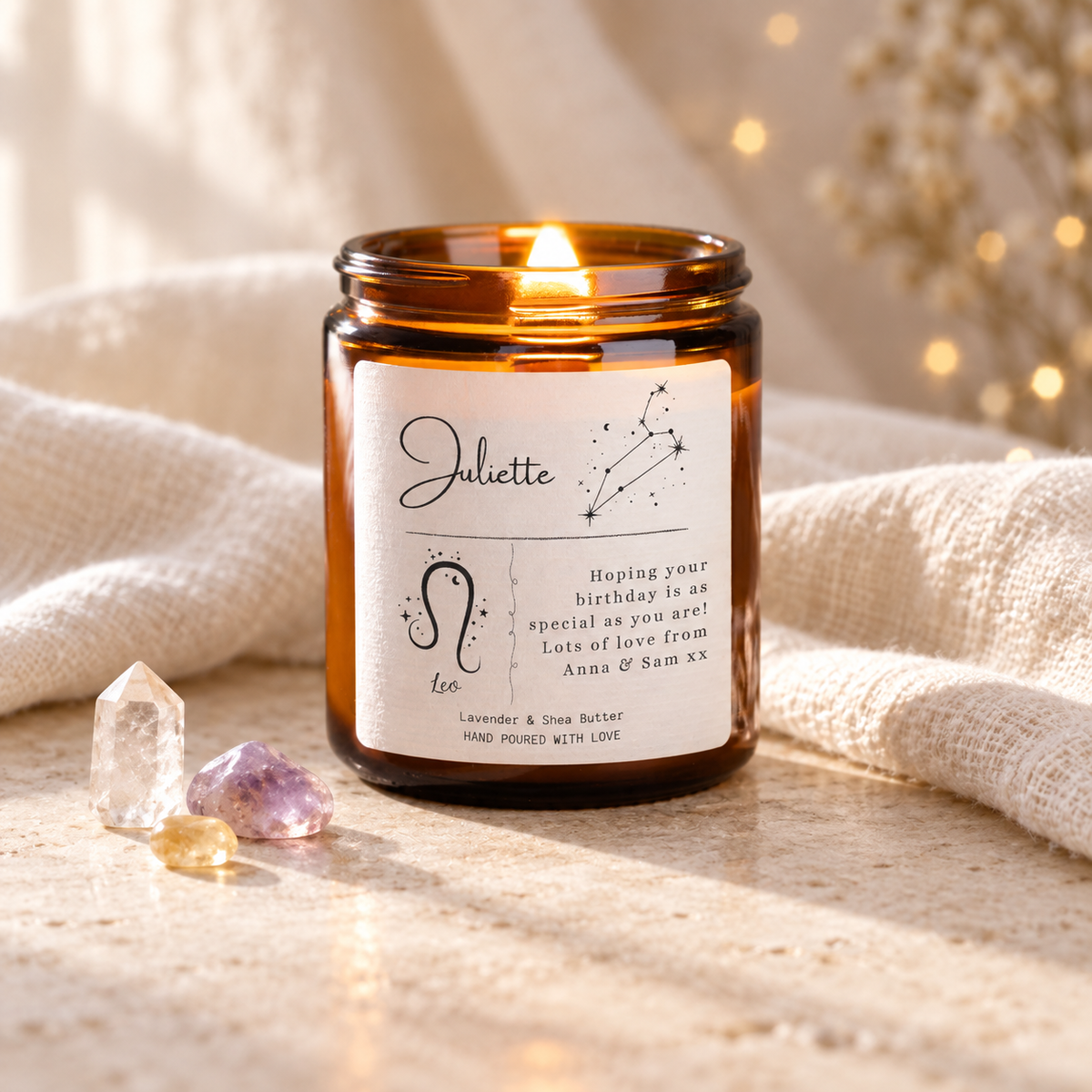 Zodiac Personalised Candle, Star Sign Candle Gift
