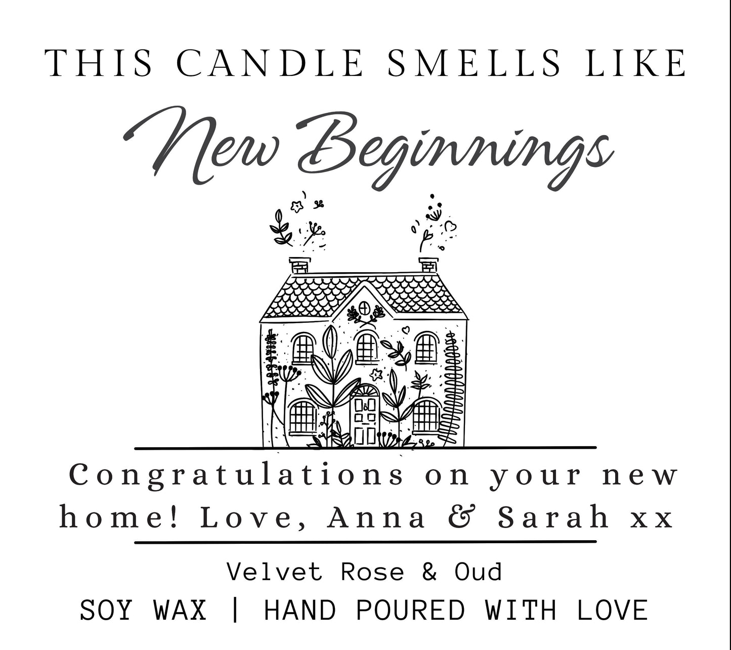 New Home Candle, This Candle Smells Like New Beginnings,First Home Gift, Housewarming Gift, Personalised Home Gift, Candle and Matches Gift