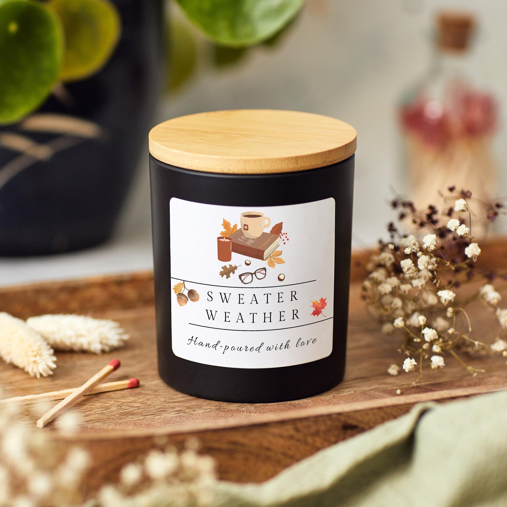 Sweater Weather Soy Wax Candle, Cozy Autumn Candle Gift for Friend, Warm Fall Scented Candle, Cozy Autumn Gift, Autumn Home Decor, Halloween Candle Gift for Mom, Perfect Autumn Gift for Her, Autumn Birthday Gift, Pumpkin Spice Scented Candle