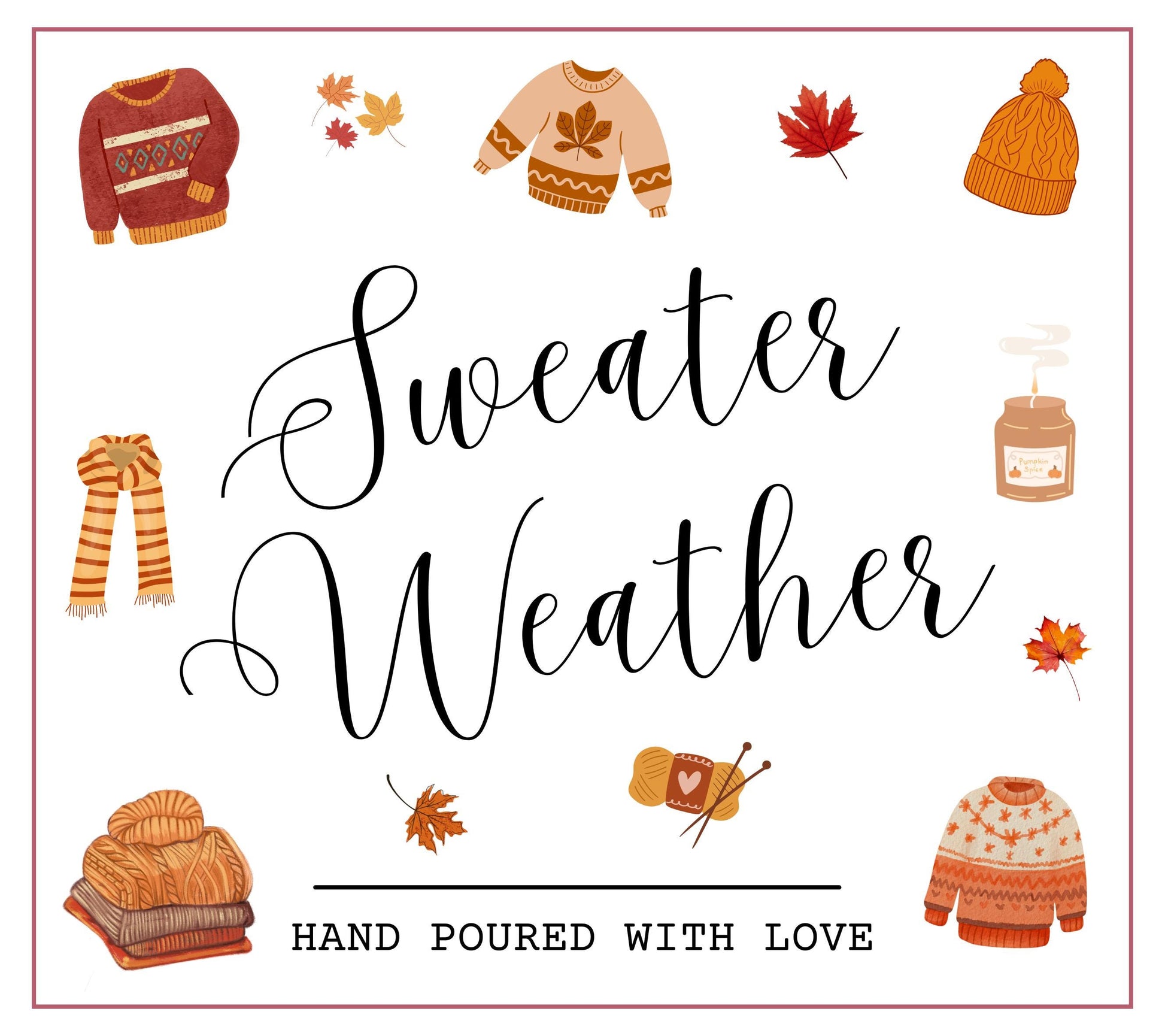 Sweater Weather Cosy Autumn Candle, Pumpkin Spice Cute Halloween Decor, Cosy Fall Decor, Autumn Home Decor Candle, Autumn Decoration, Cosy Gift, Autumn Inspiration, Fall Gift, Halloween Pumpkin Decor, Fall Decor