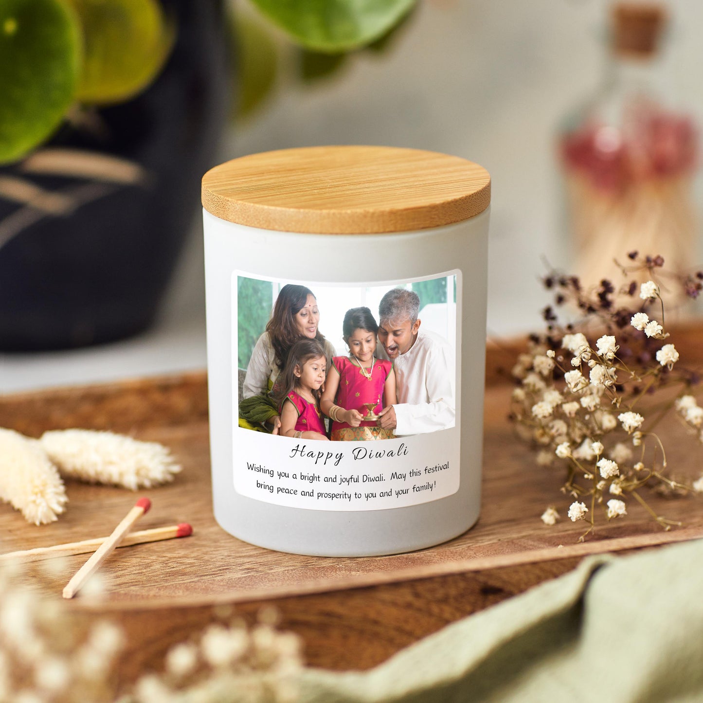 Happy Diwali Personalised Photo Candle, Festival of Lights Diwali Celebrations Gifts, Diwali Decorations   Prosperity and Wealth Candle Gift, Diwali Decor Candle, Diwali Gift Hamper, Diwali Rangoli Candle Gift, Personalised Diwali Gift For Family