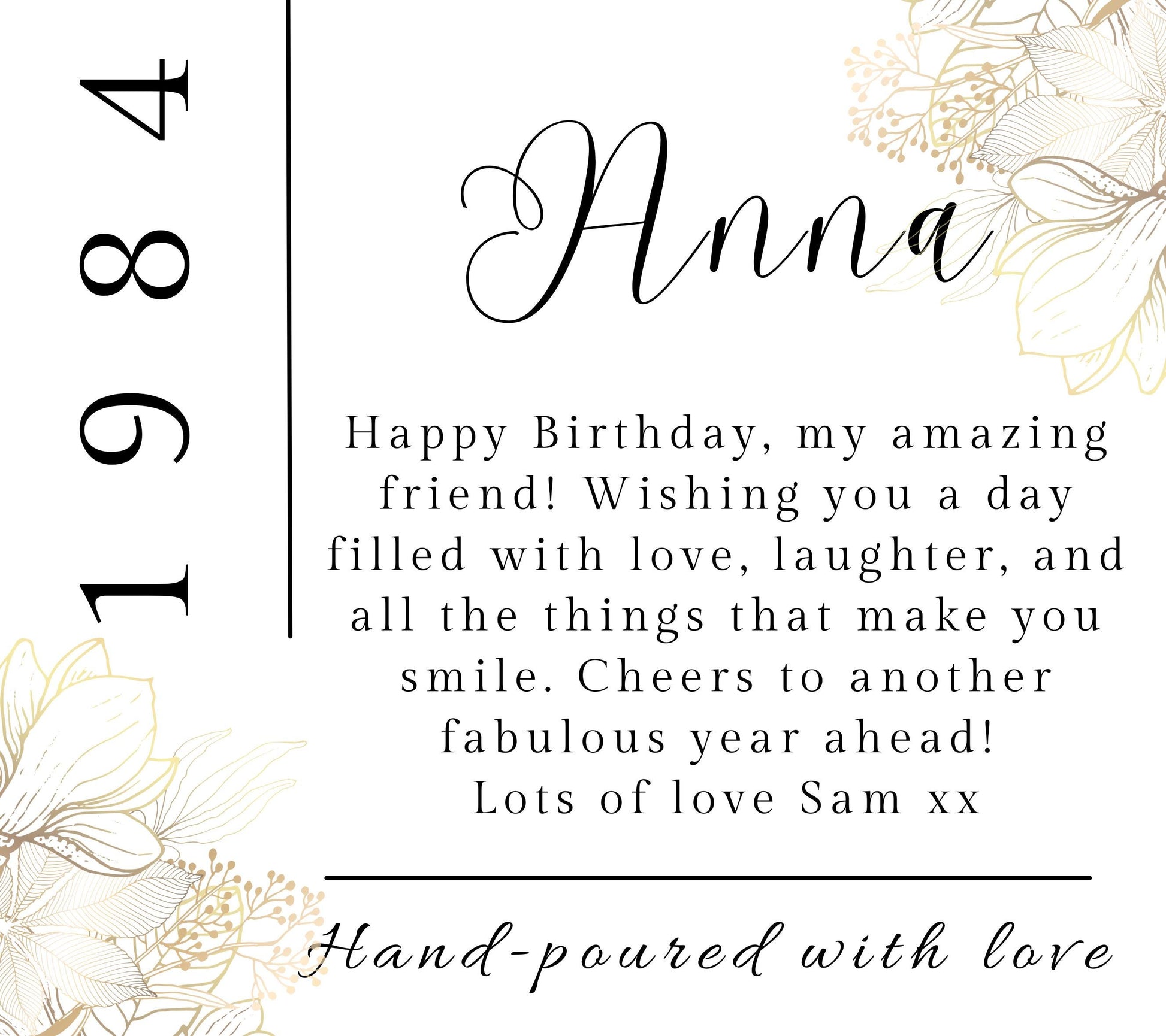 Candle Birthday Gift Set for Her, 30th Birthday Presents, 40th, 50th, 60th, Auntie Gift, Gift under 20, Gift under 30, Sister Gift, Best Friend Personalised Gift, Mum 50th Gift, Gift for Colleague