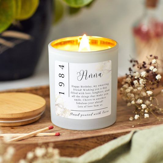 Candle Birthday Gift Set for Her, 30th Birthday Presents, 40th, 50th, 60th, Auntie Gift, Gift under 20, Gift under 30, Sister Gift, Best Friend Personalised Gift, Mum 50th Gift, Gift for Colleague