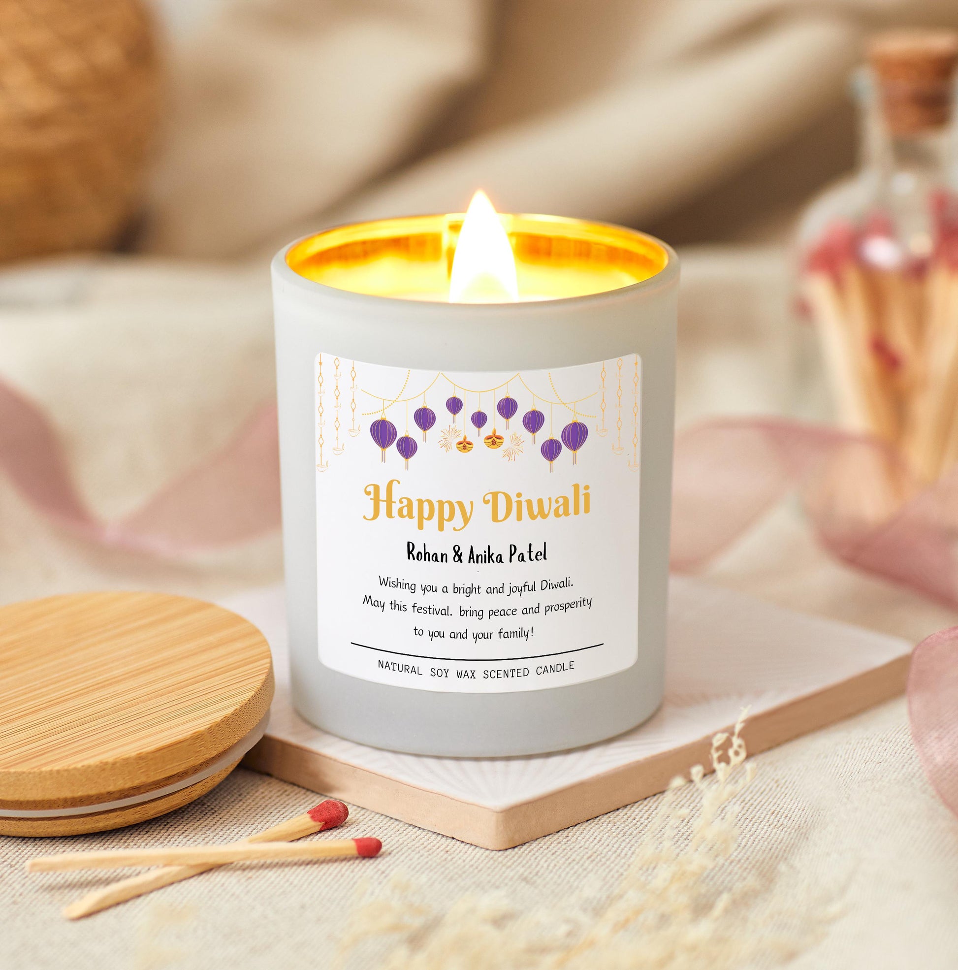 Happy Diwali Personalised Candle, Personalised Diwali Gift For Family, Diwali Rangoli Candle Gift, Diwali Gift Hamper, Festival of Lights Diwali Celebrations Gifts, Diwali Decor Candle, Diwali Decorations, Prosperity and Wealth Candle Gift