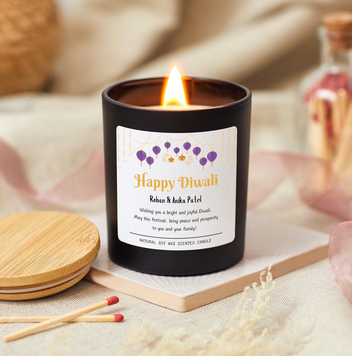 Happy Diwali Personalised Candle, Personalised Diwali Gift For Family, Diwali Rangoli Candle Gift, Diwali Gift Hamper, Festival of Lights Diwali Celebrations Gifts, Diwali Decor Candle, Diwali Decorations, Prosperity and Wealth Candle Gift