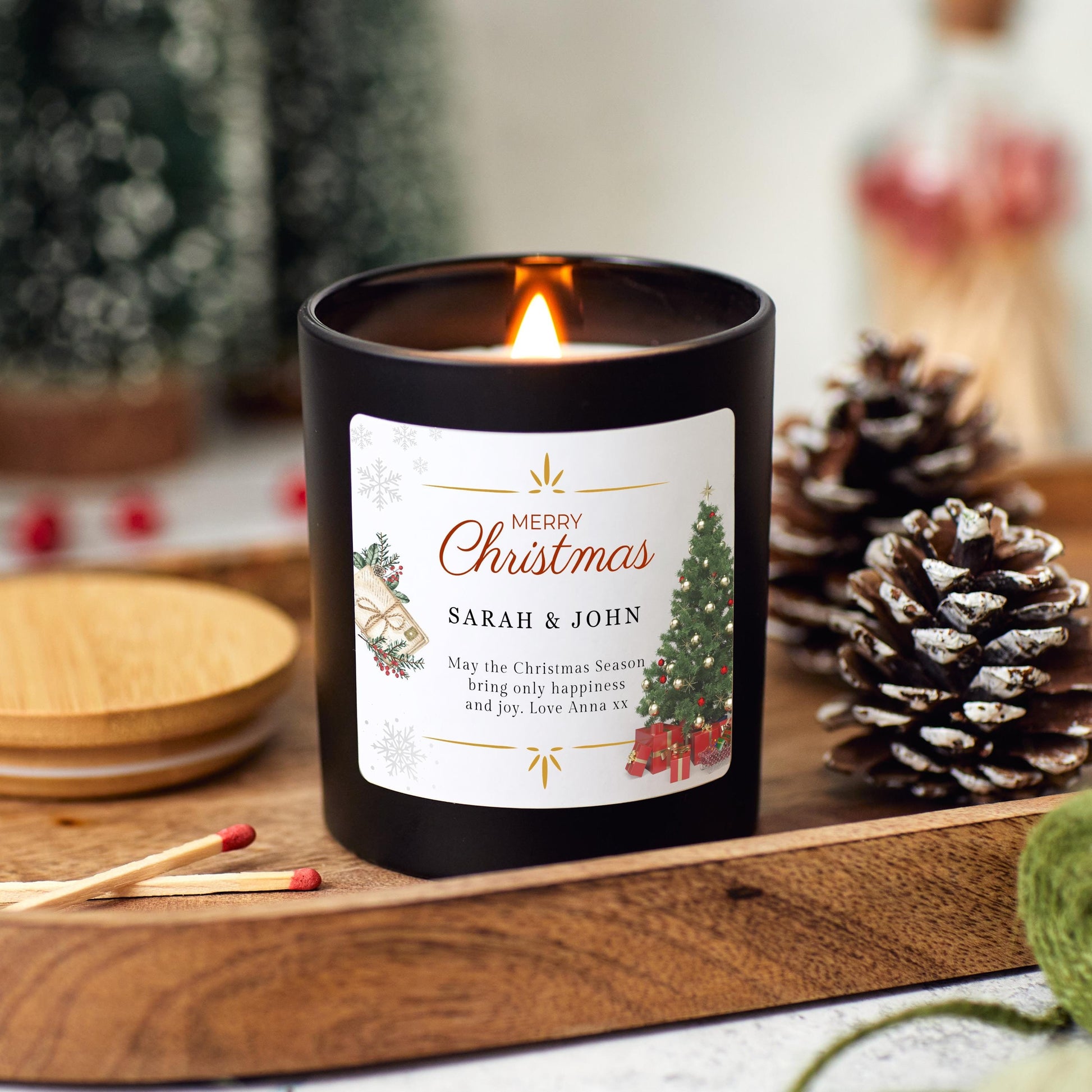 Christmas candle gift, stocking filler Christmas present, personalised candle Christmas decor, Christmas decoration, Christmas hamper, holiday candle, festive candle, cosy Christmas gift, Xmas gift handmade gift unique Christmas present