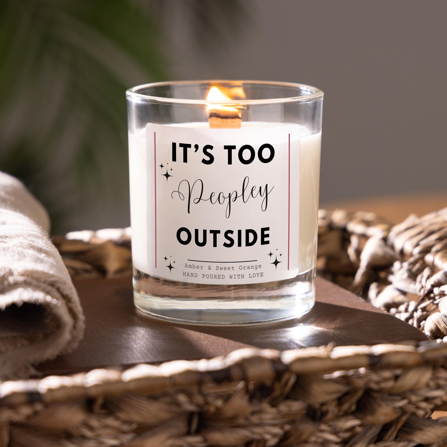 Too Peopley Outside Funny Book Candle, Funny Introvert Birthday Gift, Christmas Bookish Candle Gift, Stay Home Funny Candle Gift for Her, Homebody Book Lover Relaxation Candle Gift