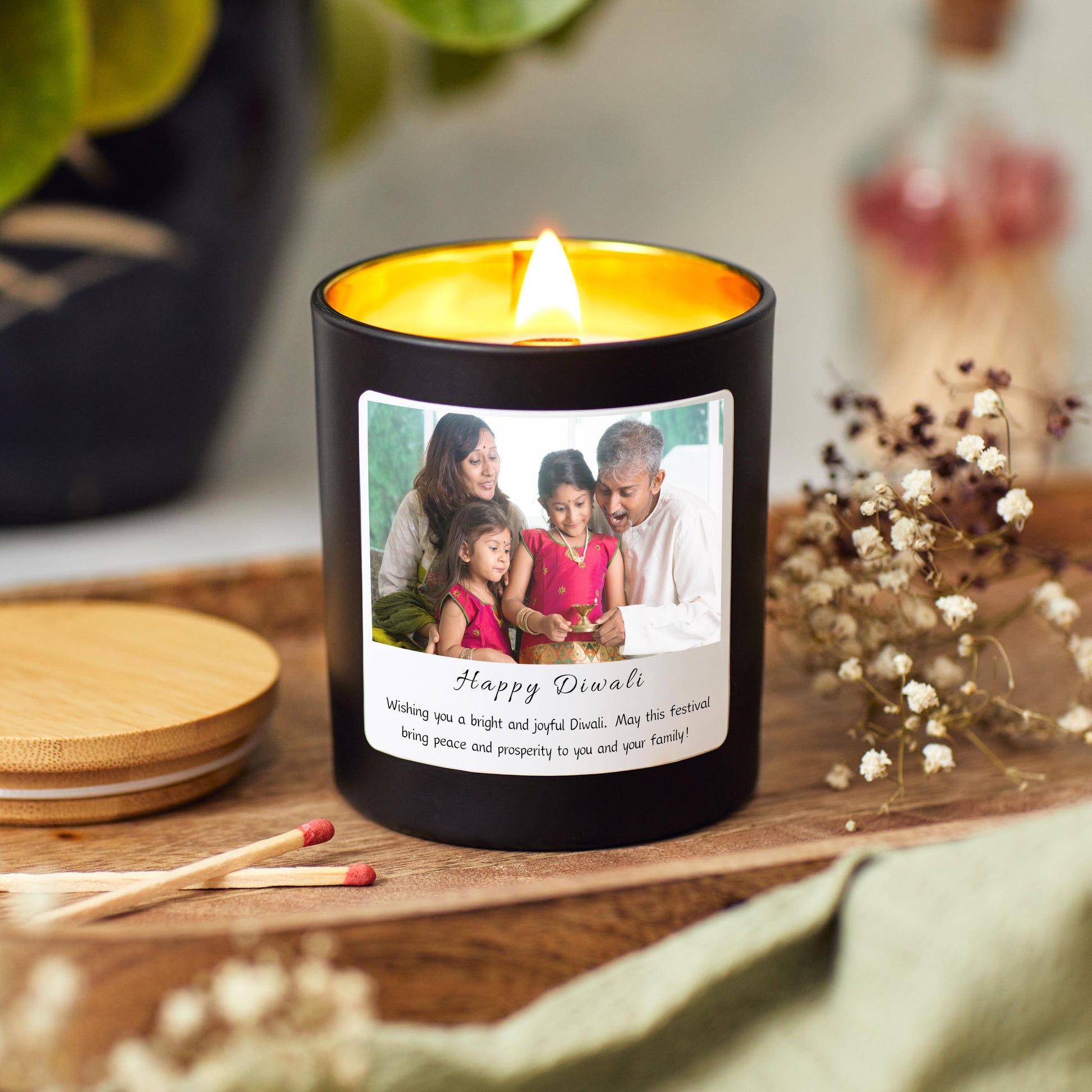 Happy Diwali Personalised Photo Candle, Festival of Lights Diwali Celebrations Gifts, Diwali Decorations   Prosperity and Wealth Candle Gift, Diwali Decor Candle, Diwali Gift Hamper, Diwali Rangoli Candle Gift, Personalised Diwali Gift For Family