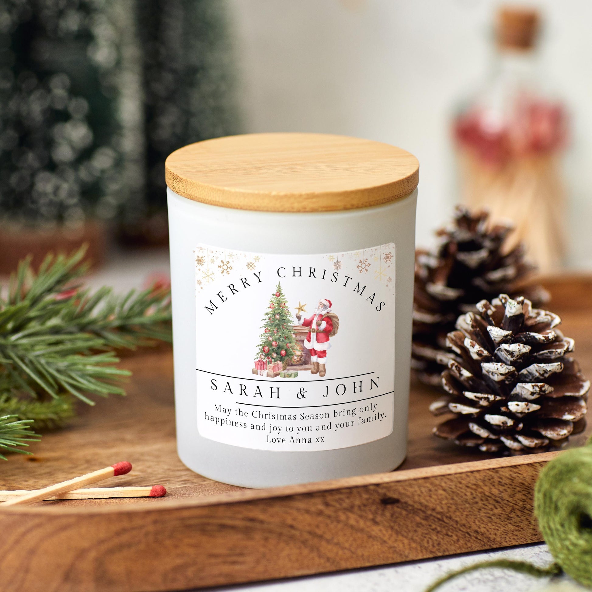 Christmas Candle, Personalised Merry Christmas Present for Couple, Sister Gift, Coworker Xmas Gift, Friends Christmas Gift, Christmas Couple Anniversary Gift, Holiday Scented Candle, Christmas Eve Decoration, Stocking Filler Candle