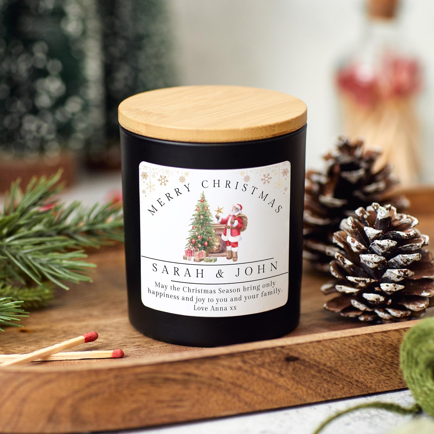Christmas Candle, Personalised Merry Christmas Present for Couple, Sister Gift, Coworker Xmas Gift, Friends Christmas Gift, Christmas Couple Anniversary Gift, Holiday Scented Candle, Christmas Eve Decoration, Stocking Filler Candle