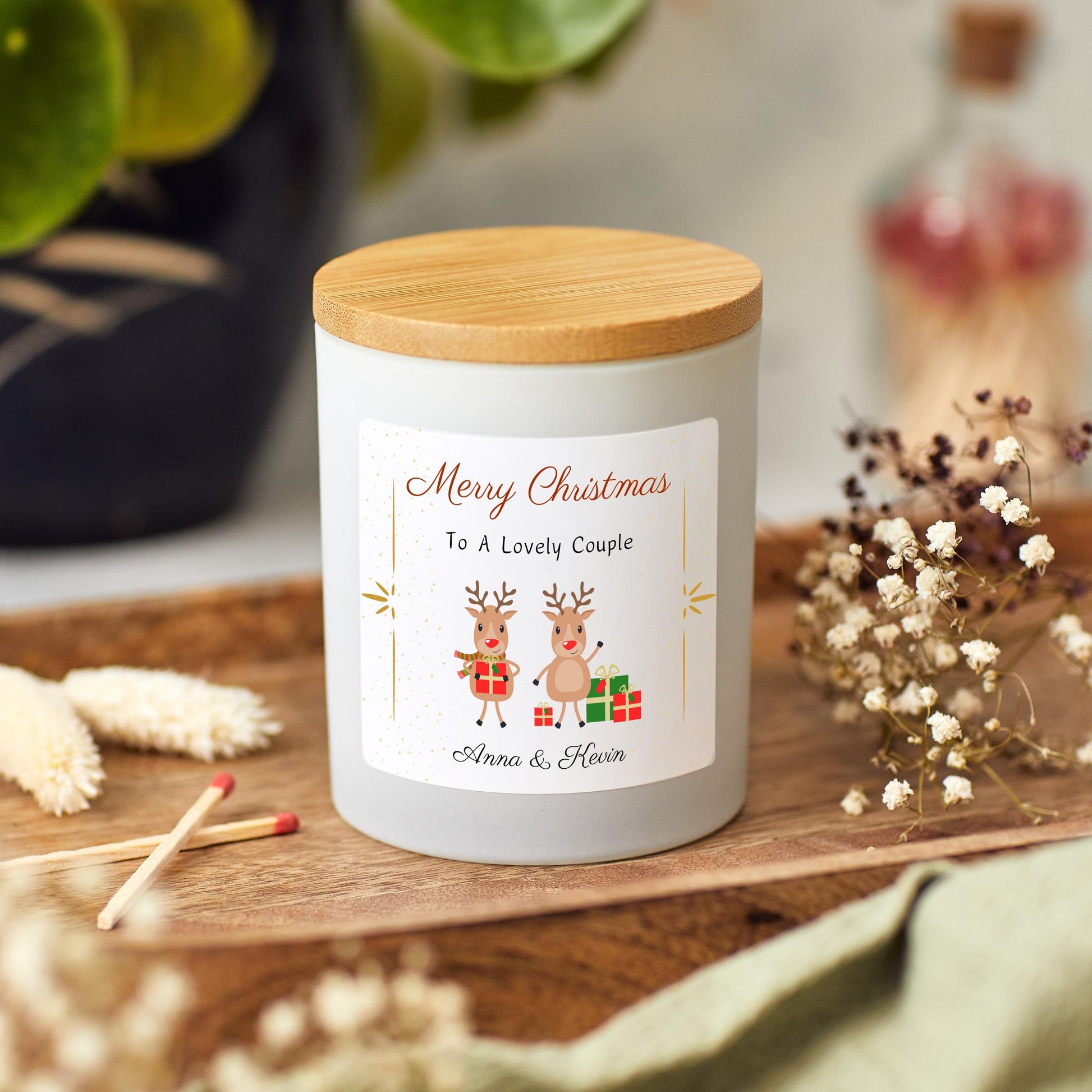 Merry Christmas To Special Couple, Christmas Candle for Lovely Couple, Wonderful Couple Xmas Personalised Present, Newlywed First Christmas, Handmade Holiday Scented Candle, Stocking Filler Candle, Christmas Eve Decoration