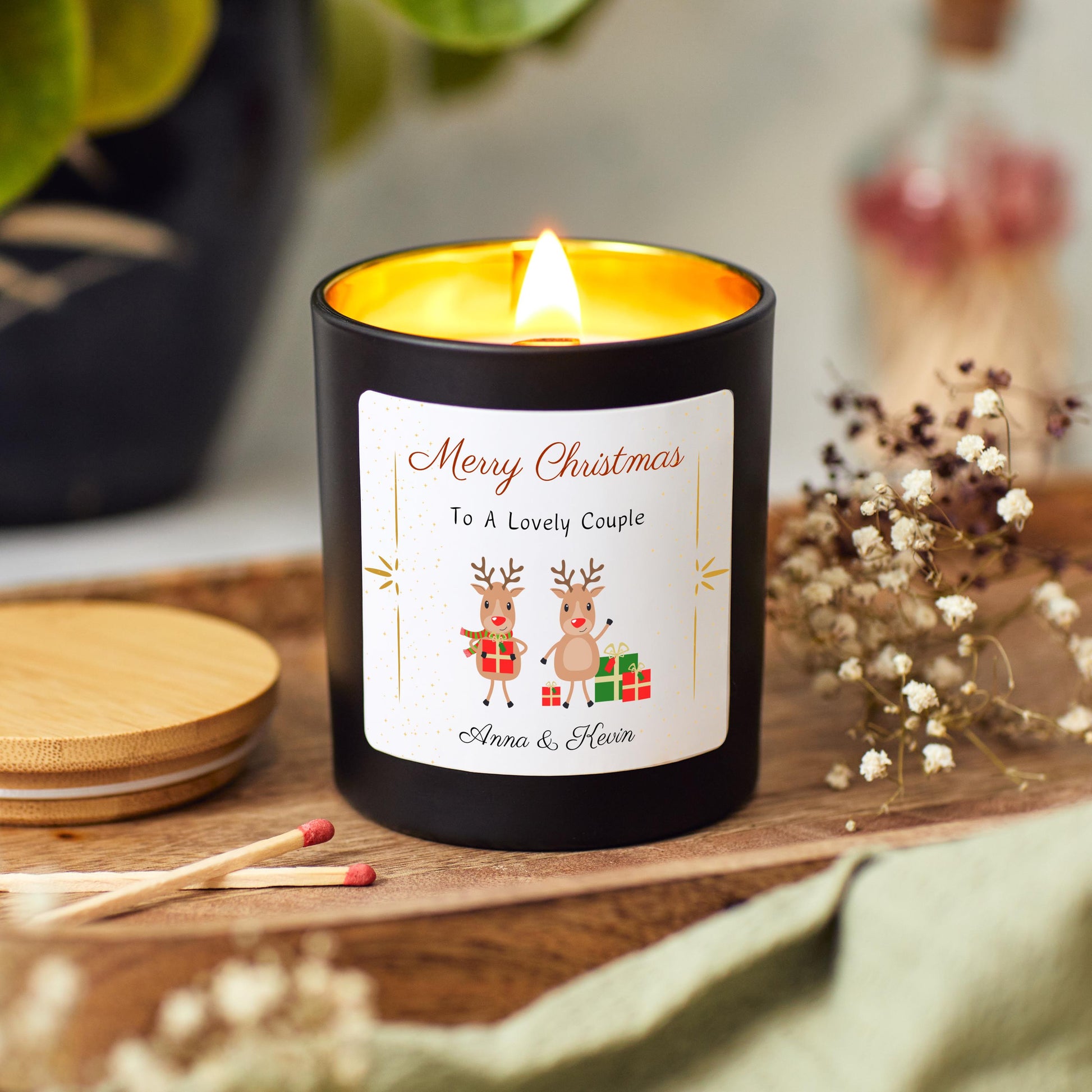 Merry Christmas To Special Couple, Christmas Candle for Lovely Couple, Wonderful Couple Xmas Personalised Present, Newlywed First Christmas, Handmade Holiday Scented Candle, Stocking Filler Candle, Christmas Eve Decoration
