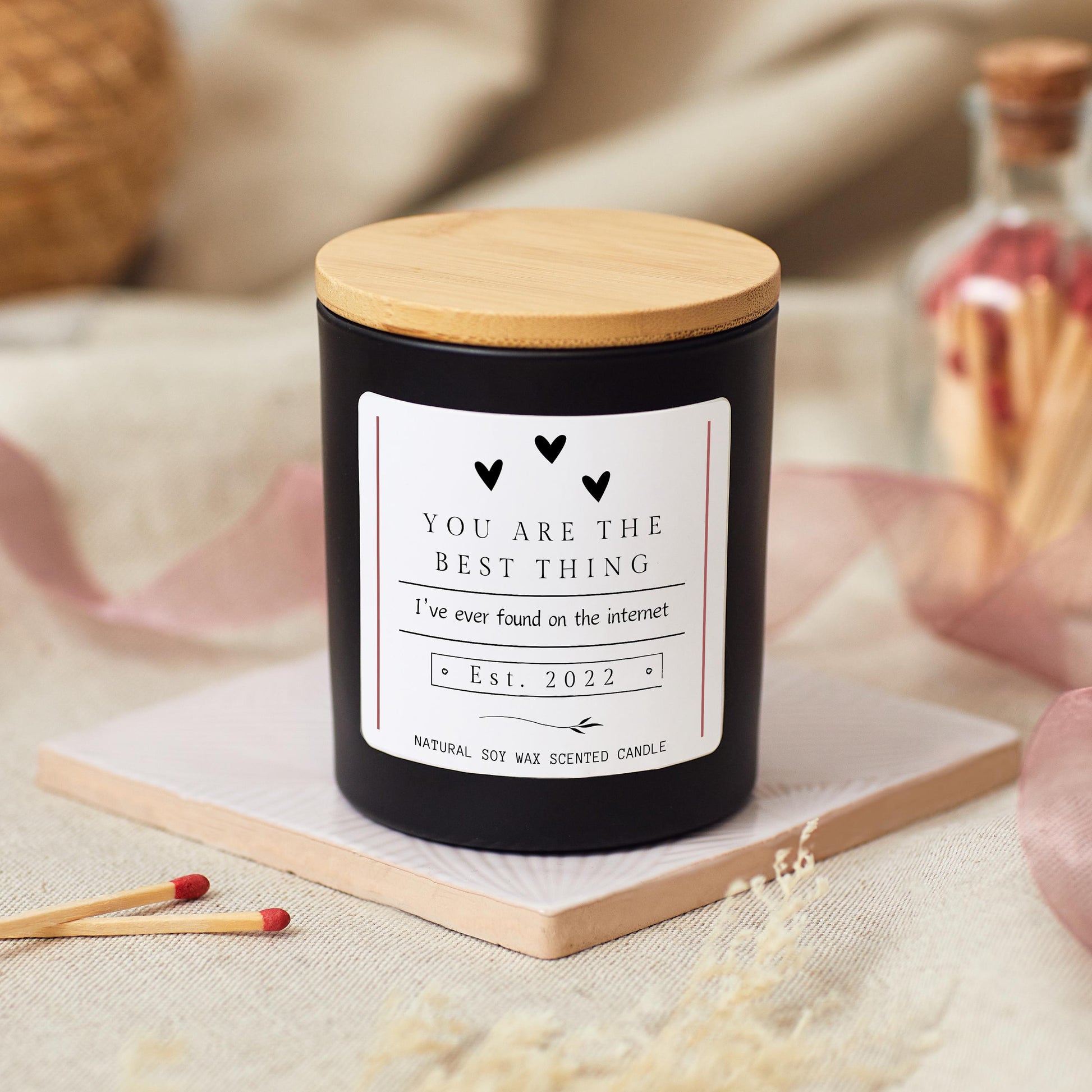 Valentine’s Day Personalised Candle Valentines Gift, Internet Dating Gift, Funny Gift for Her, Present for Him, Tinder Gift, Hinge Gift, Bumble Gift, Online Dating Funny Gift, Romantic Personalised Candle