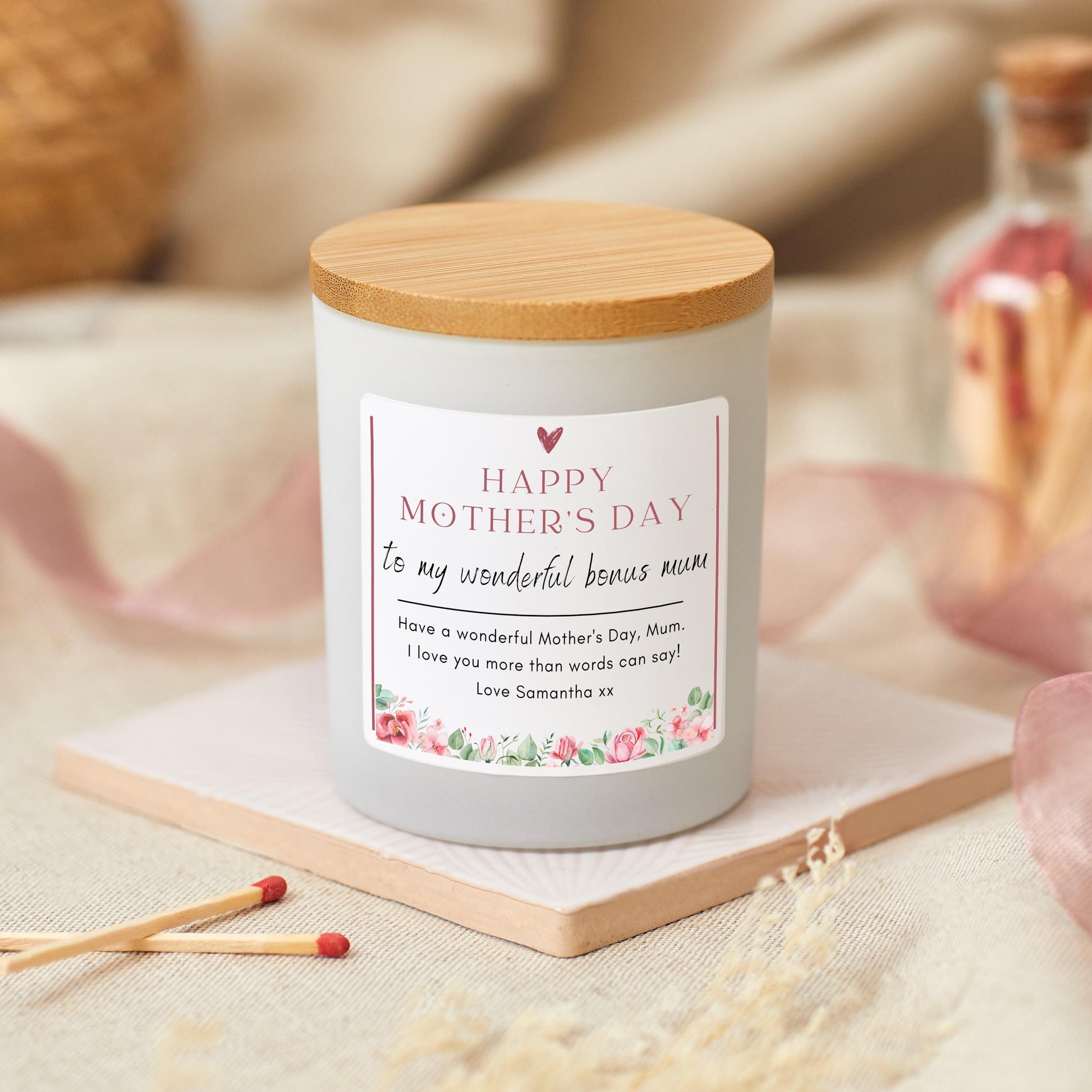 Mothers Day Candle Gift for Step Mum, Mothers Day Presents, Bonus Mum Candle Gift For Her, New Mum Gift, Mother's Day Gift for Nana
