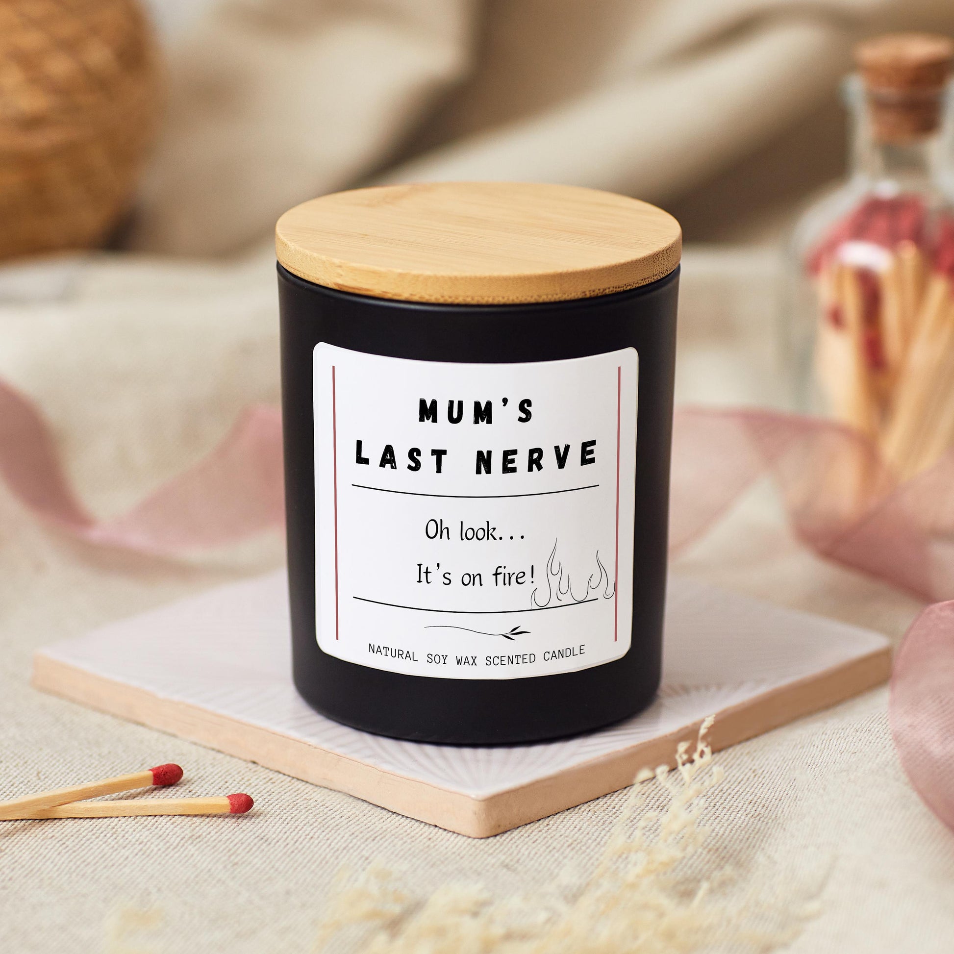 Mum's Last Nerve Is On Fire Funny Candle For Stressed Mums, Funny Mothers Day Candle Gift, Funny Birthday Presents, Mum Candle Gift for Her
