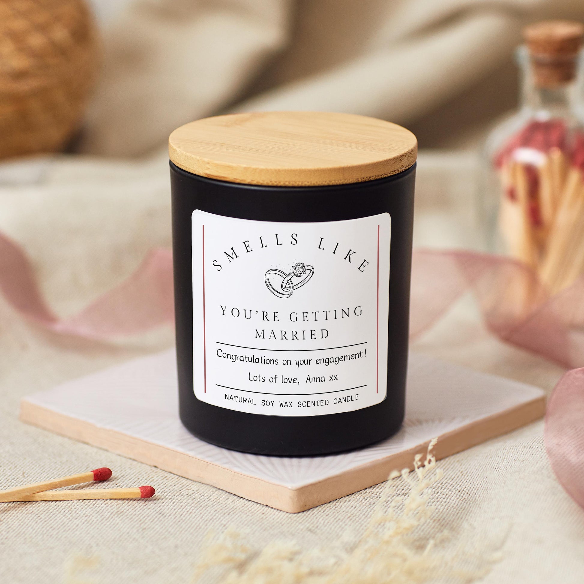 Smells Like You're Getting Married Engagement Candle, Personalised Engagement Present, Congratulations Couples Gift, Custom Engagement