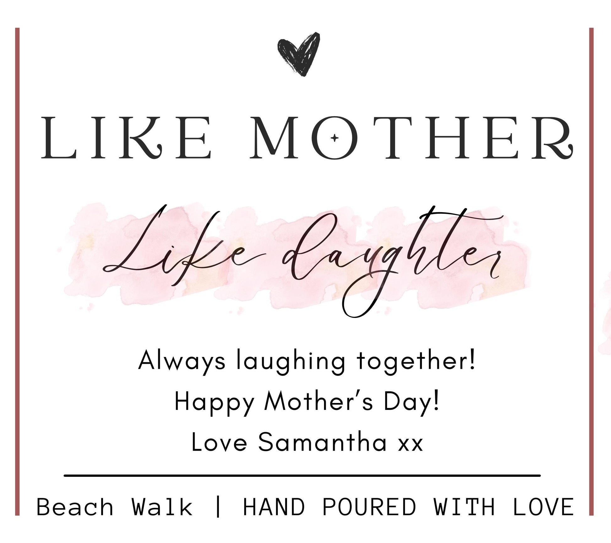 Like Mother Like Daughter Mothers Day Personalised Candle Gift for Mum, Mothers Day Presents, Birthday Candle Gift For Her, New Mum Gift