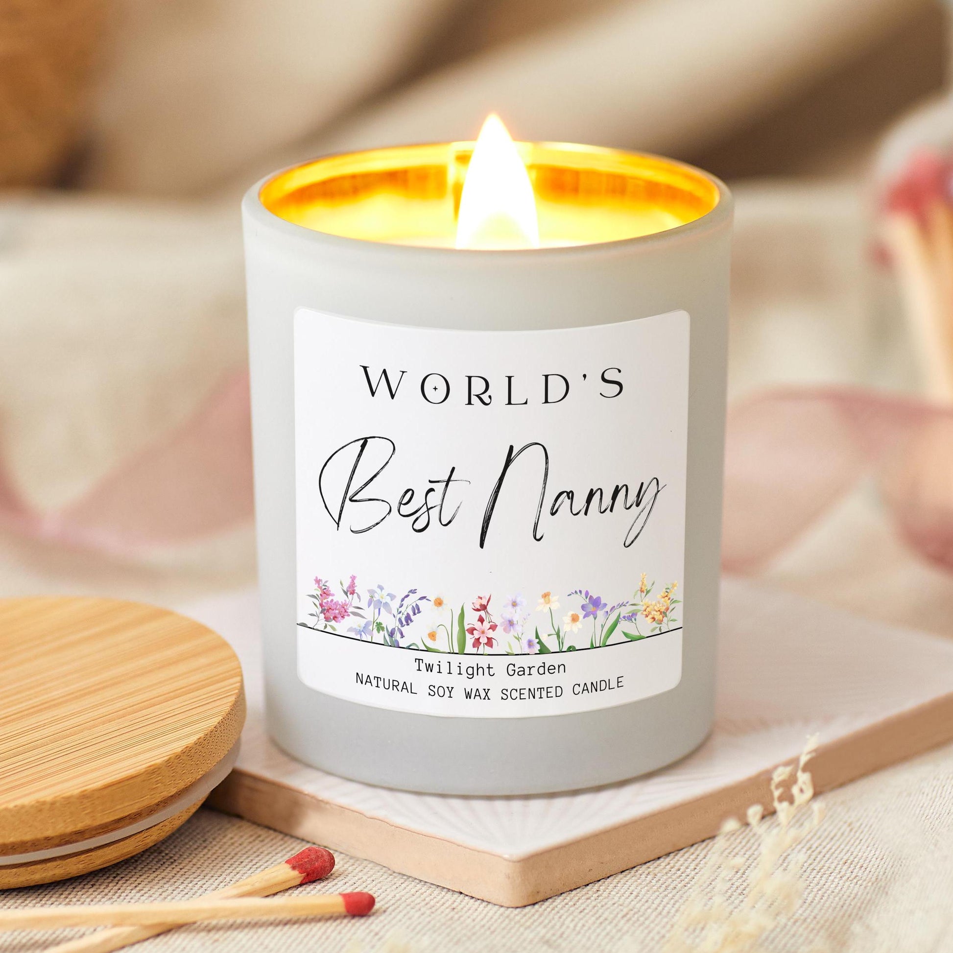 World's Best Nanny Birthday Day Candle Gift, Nana Mothers Day Presents, The Best Nanny Mothers Day Candle Gift For Her, Grandma, Granny Gift