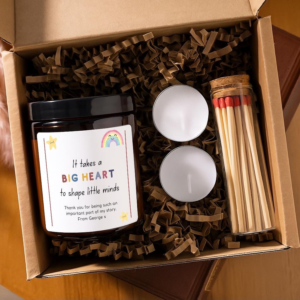 Teacher Thank You Candle, It Takes A Big Heart To Shape Little Minds, End Of Year Teaching Assistant, Nursery Teacher Appreciation Gift