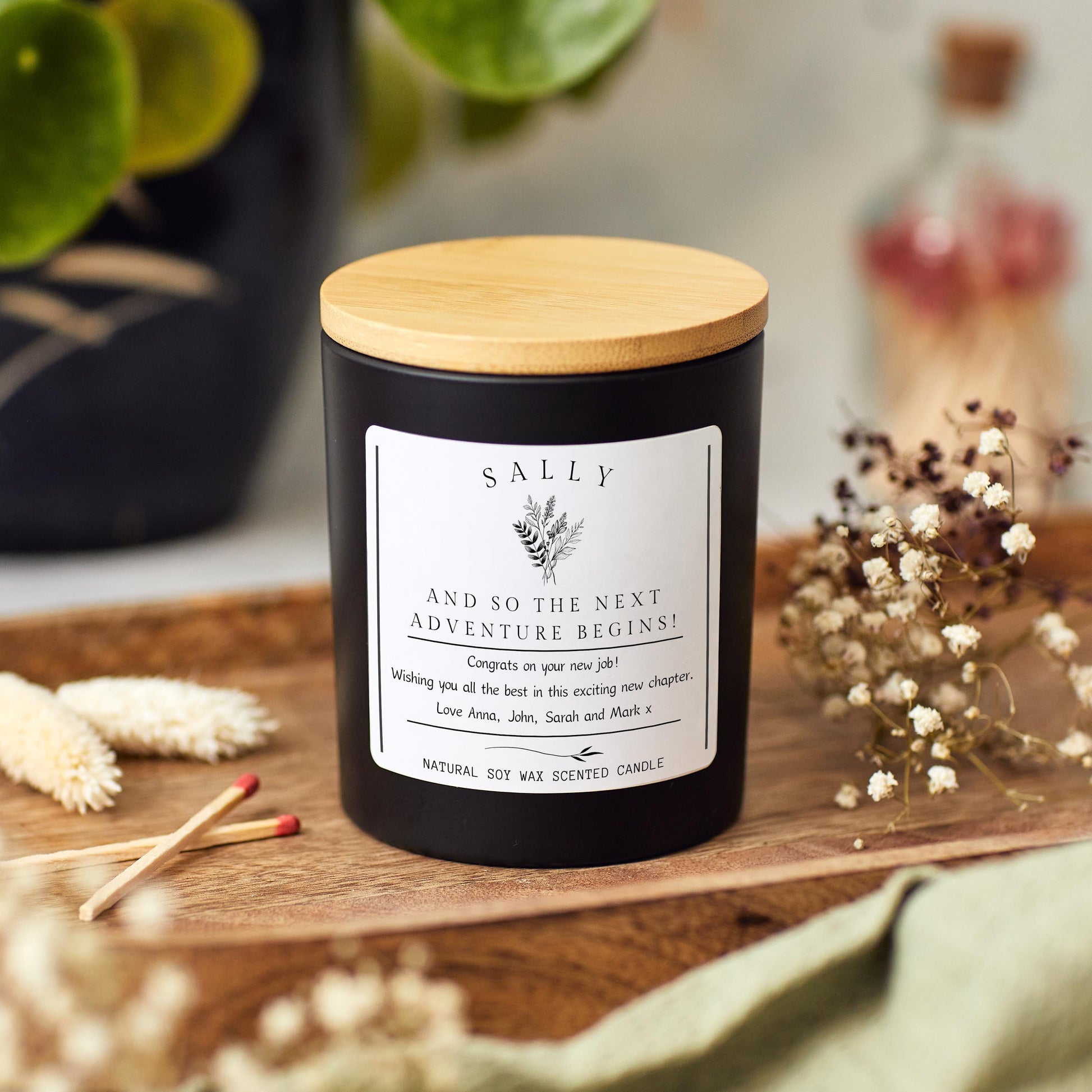 Leaving Work Gift for Colleague Work Friend, Next Adventure Begins Personalised Candle, New Job, Promotion, Team Mate Farewell Goodbye Gift
