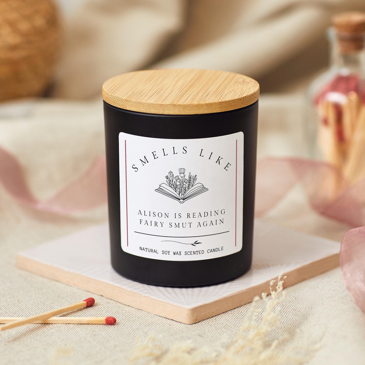 She's Reading Fairy Smut Again, Personalised Funny Bookish Candle, Book Lover Gift for Her, Reader Smut Lover Gift, Smut Spicy Fairytales