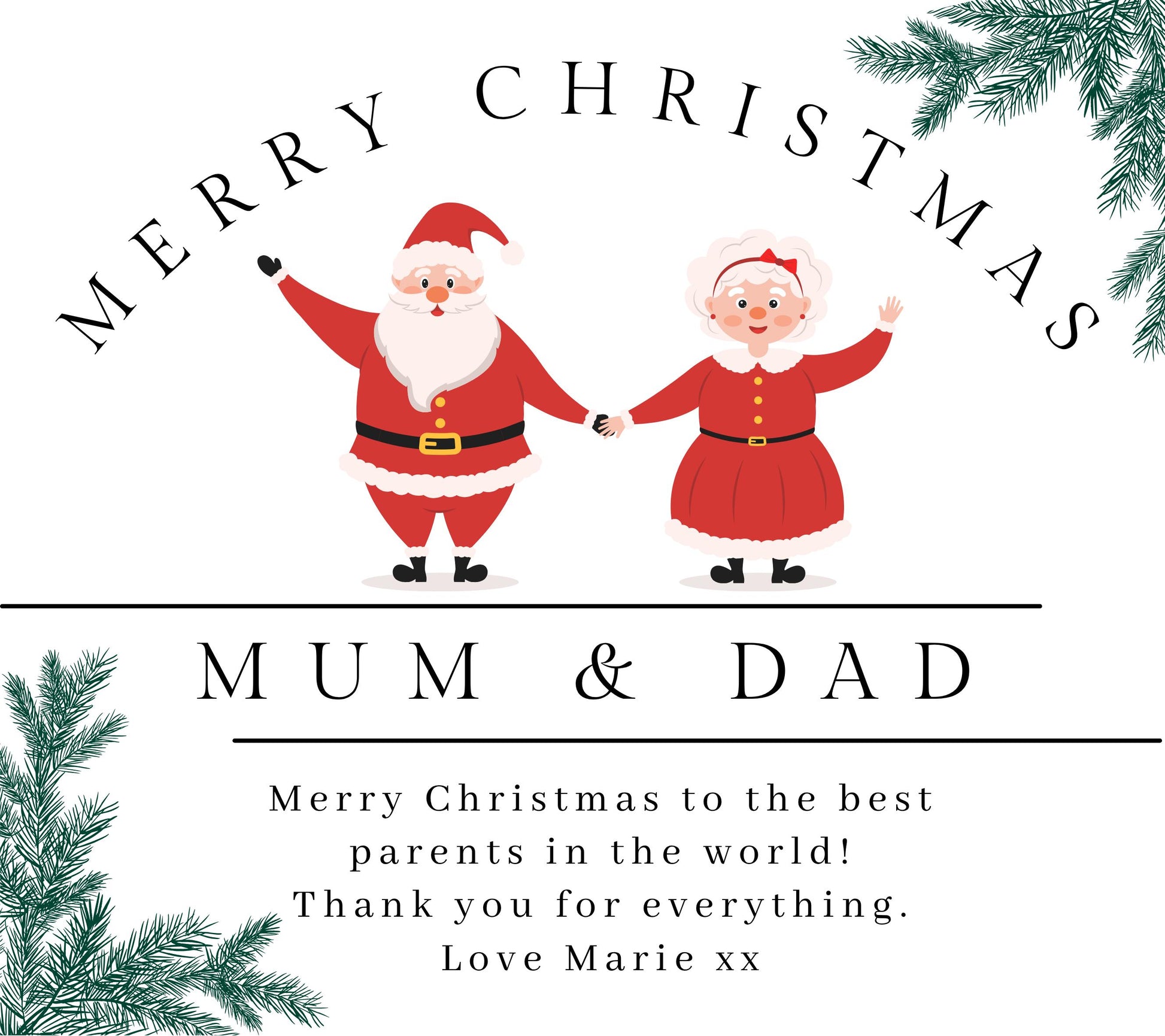 Christmas Candle Gift for Mum and Dad, Personalised Xmas Gift for Parents, Christmas Hamper for Mother, Mum & Dad Christmas Eve Present
