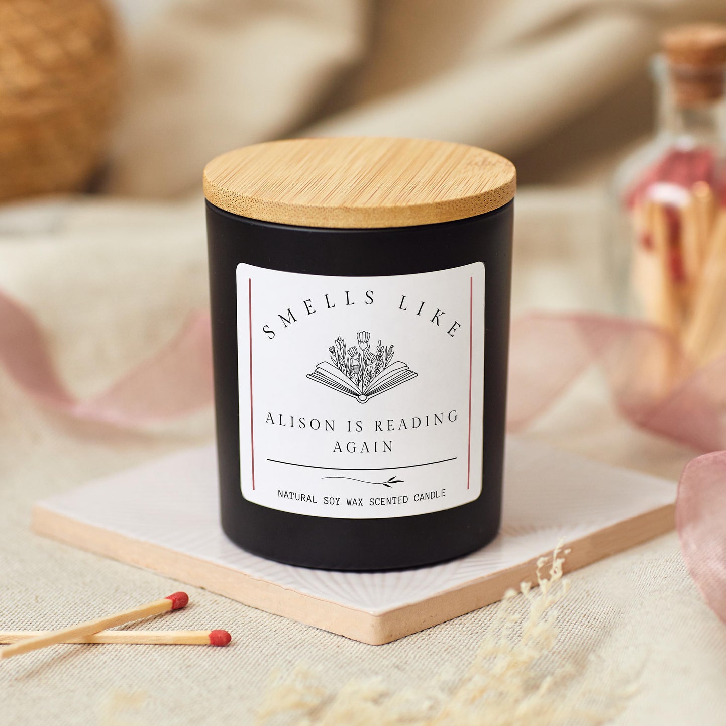 Smells Like She's Reading Again, Personalised Funny Bookish Candle, Book Lover Gift for Her, Reader Bookworm Gift, Smut Gifts for Readers
