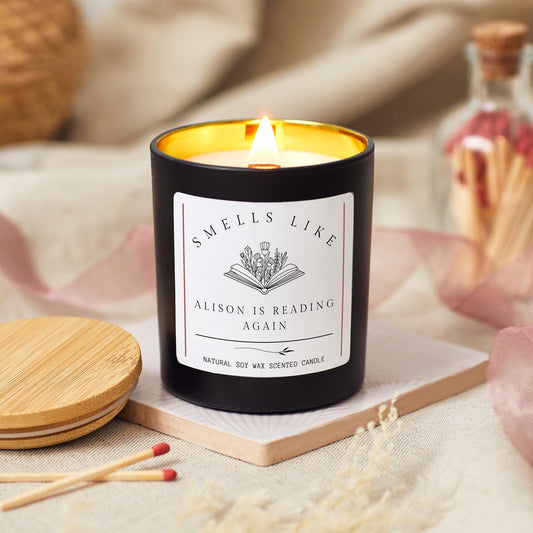 Smells Like She's Reading Again, Personalised Funny Bookish Candle, Book Lover Gift for Her, Reader Bookworm Gift, Smut Gifts for Readers