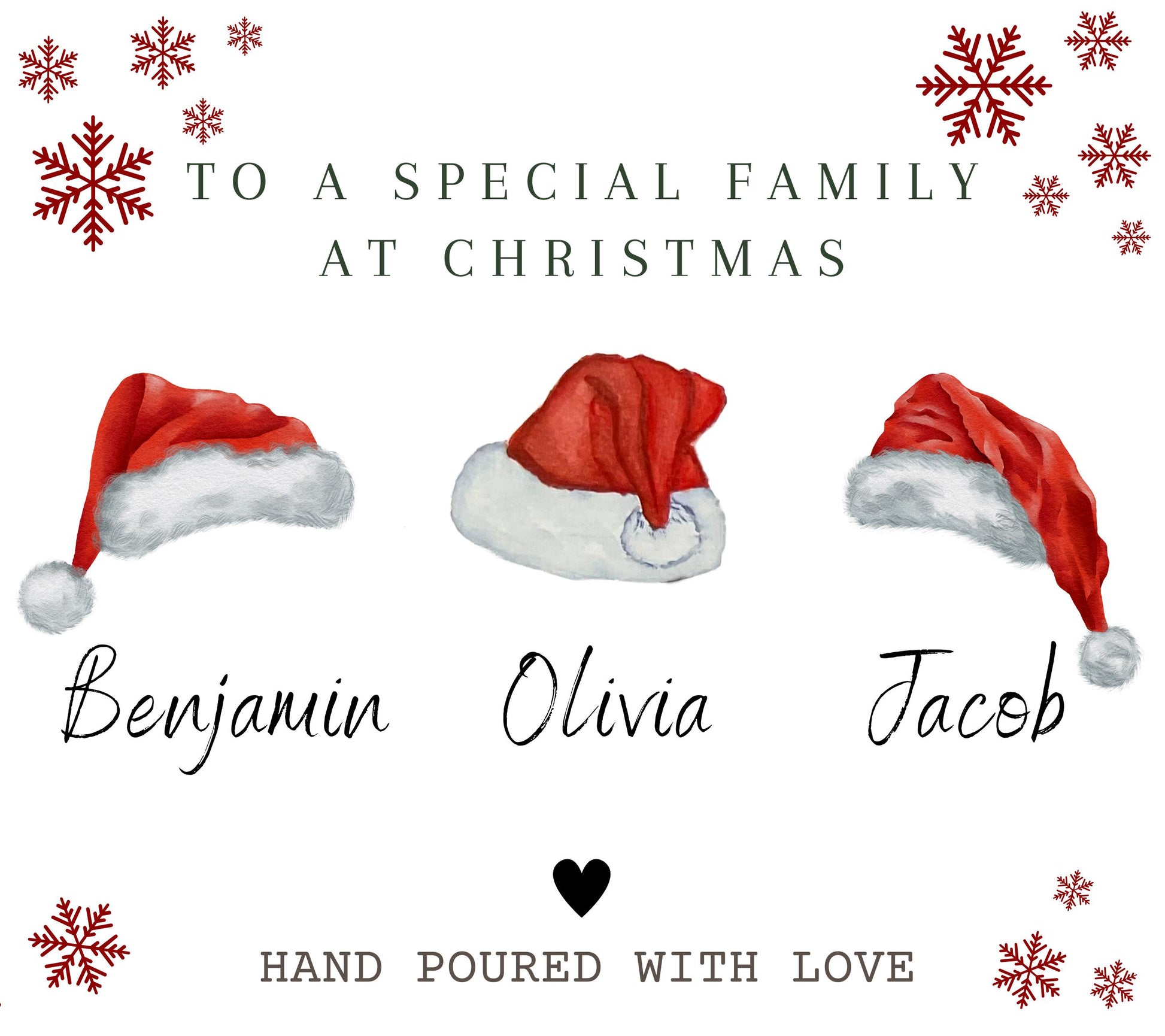 Christmas Gift for Families, Merry Christmas To Special Family Personalised Candle Present for Friends, Christmas Eve Stocking Filler
