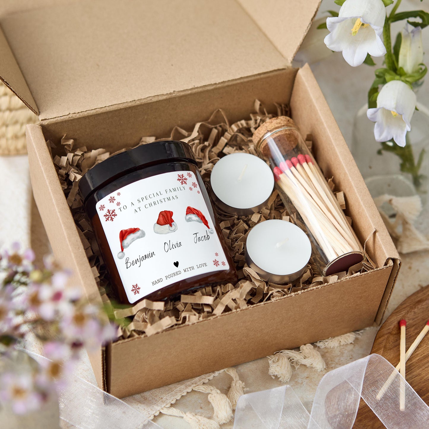 Christmas Gift for Families, Merry Christmas To Special Family Personalised Candle Present for Friends, Christmas Eve Stocking Filler