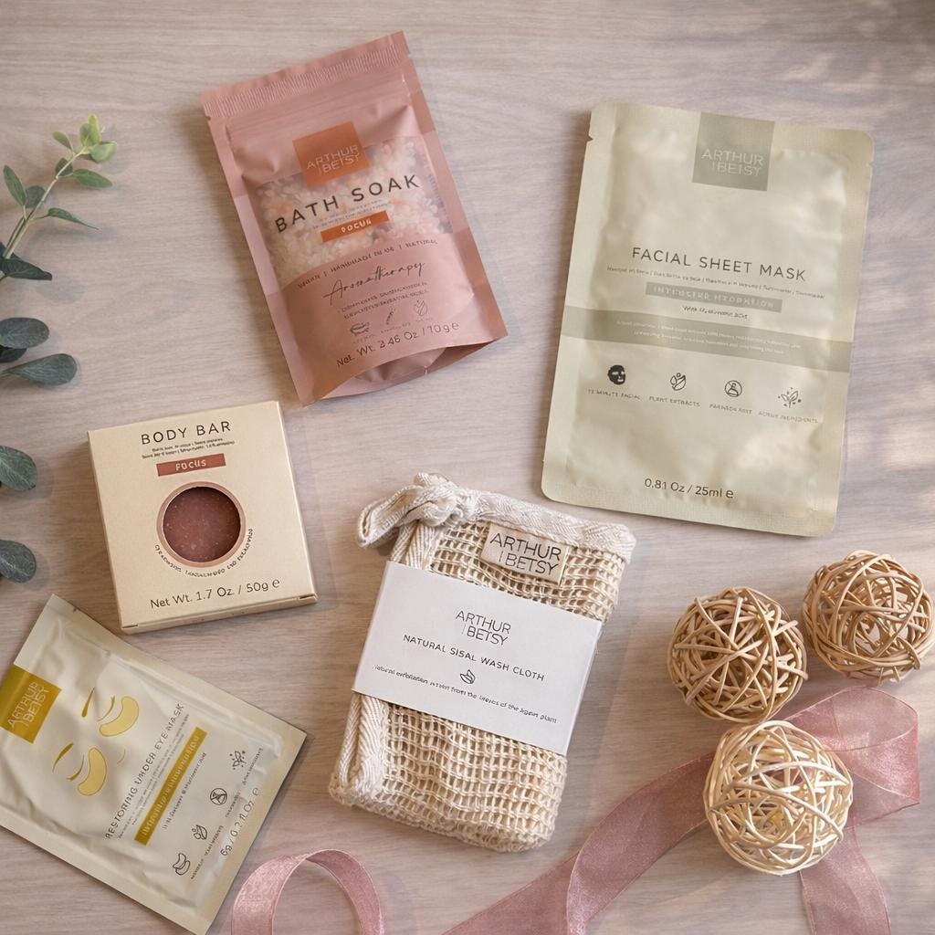 Birthday Self Care Pamper Hamper Gift Box With Soy Wax Candle, Eye Mask, Bath Salts Bestie, Friend, Mum