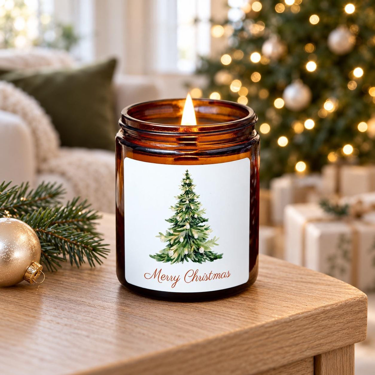 Christmas Spa Gift Set with Candle, Bath Soak, Soap and Pink Satin Sleep Mask