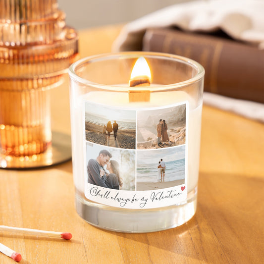 personalised photo candle for valentine's day
